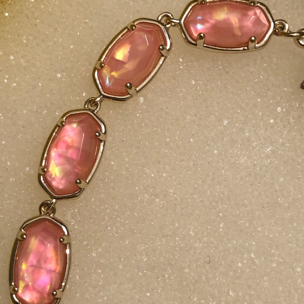 NWT Kendra Scott RARE & Retired Grayson Bracelet Iridescent Coral Illusion Gold! - Picture 8 of 16